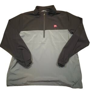 Walgreens Mens XL Quarter Zip Pullover Two Tone Black Gray Jacket Long Sleeve